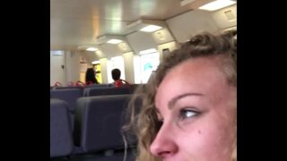 Angel Emily public blowjob in the train and cumswallowing !!